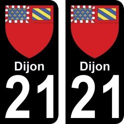 Blason Dijon - Stickers plaque immatriculation 21