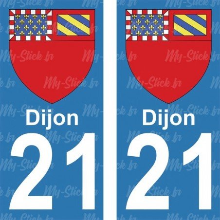 Blason Dijon - Stickers plaque immatriculation 21