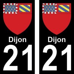 Blason Dijon - Stickers plaque immatriculation 21