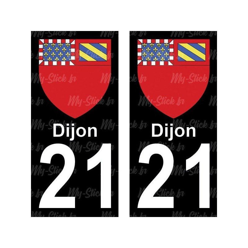 Blason Dijon - Stickers plaque immatriculation 21